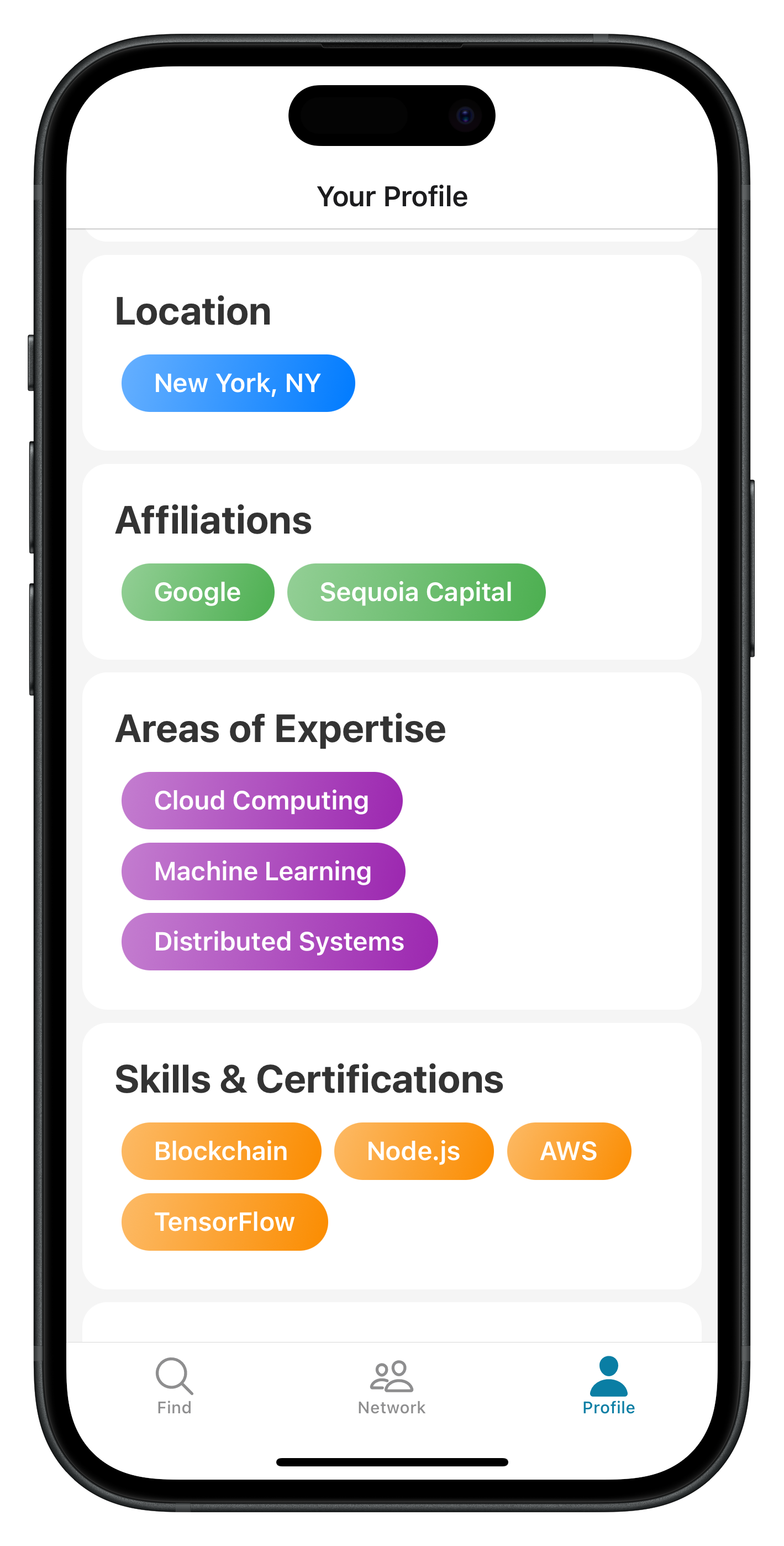 Interests Mockup